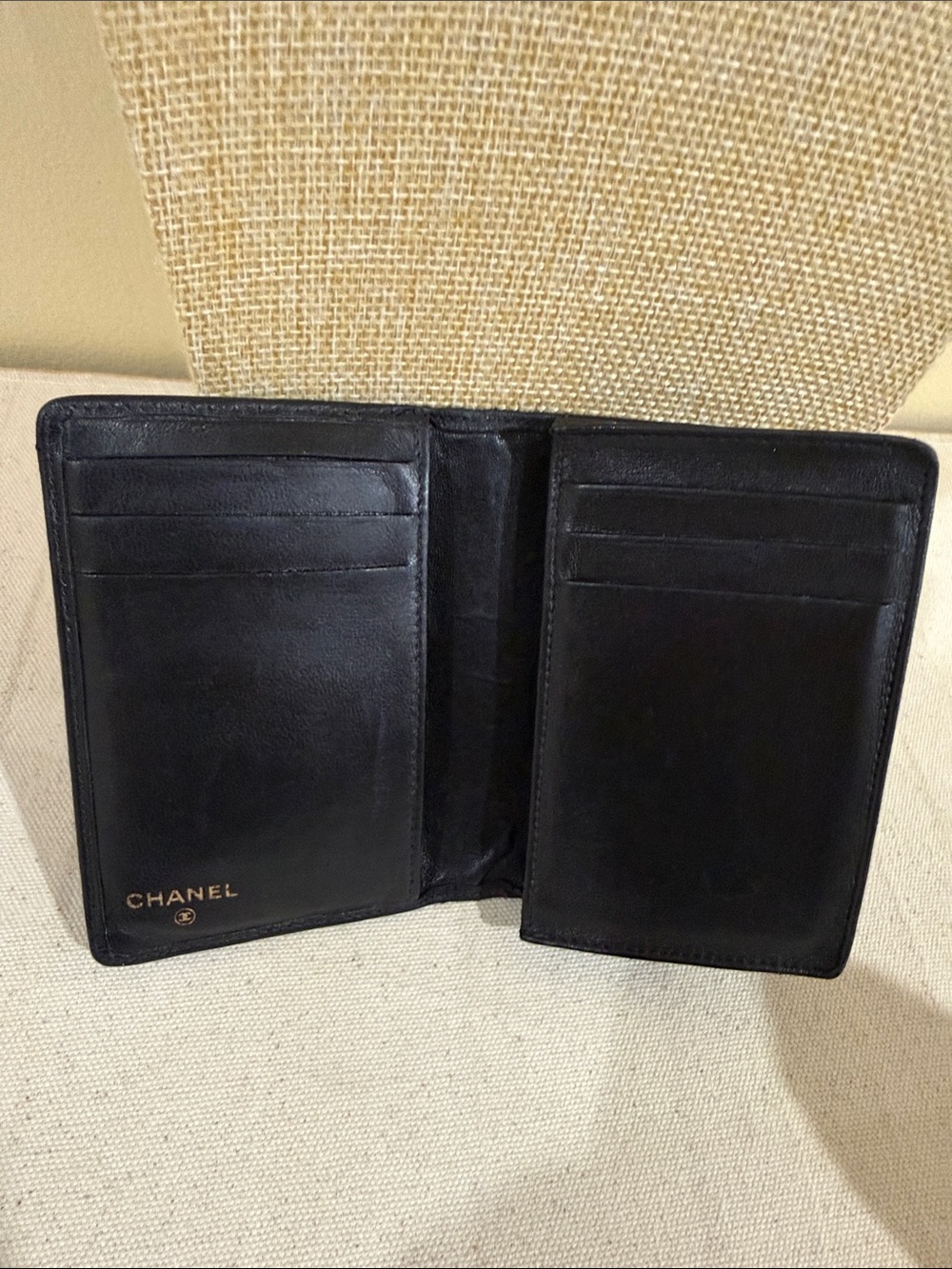 Authentic CHANEL Mini Black CC Logo Chanel Wallet Credit card wallet 4.5” x 3” - Picture 6 of 11